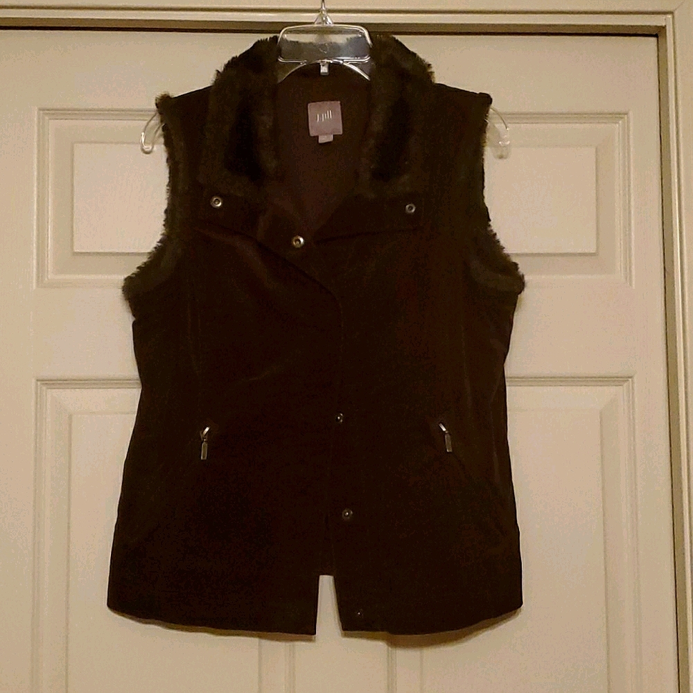 J.Jill fur collared vest